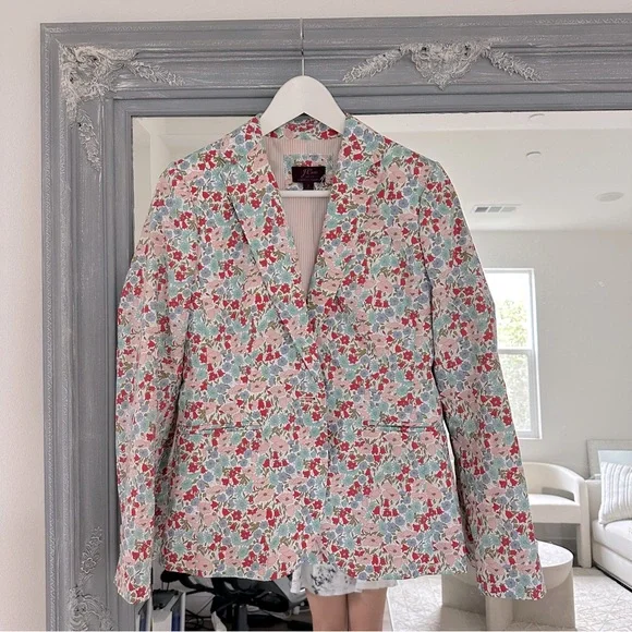 J. Crew Liberty Fabric Campbell Poppy & Daisy‎ Floral Blazer Jacket Womens 2 - Picture 3 of 8